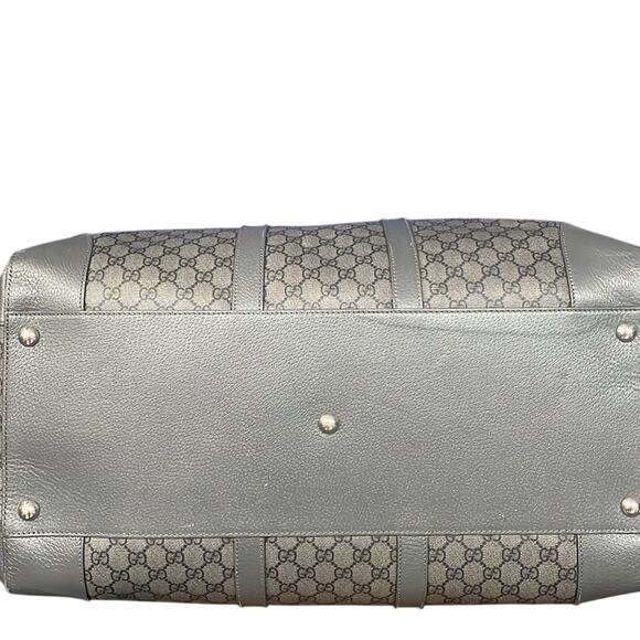 Gucci Ophidia Duffle Bag GG Supreme / Grey Coated Canvas Large with COA - Picture 7 of 15
